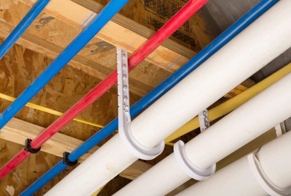 A run of PEX water lines.